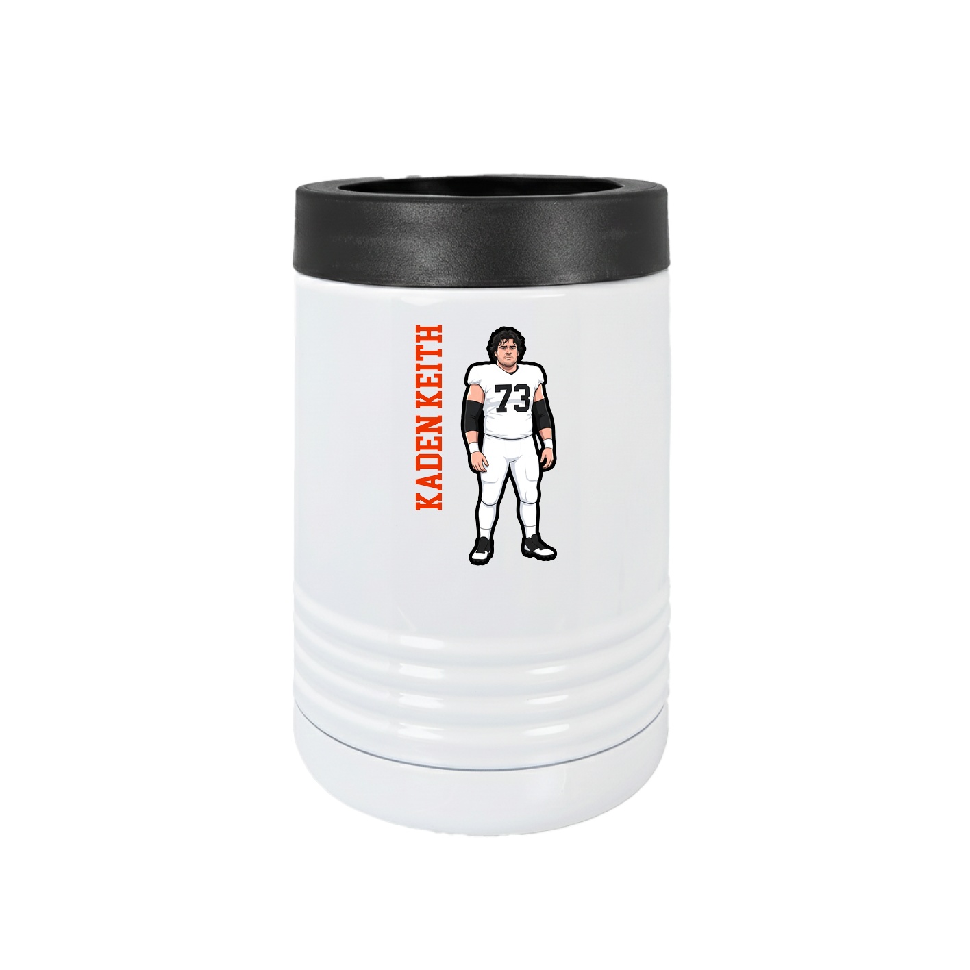 Beverage Holder — Name Vertical in White