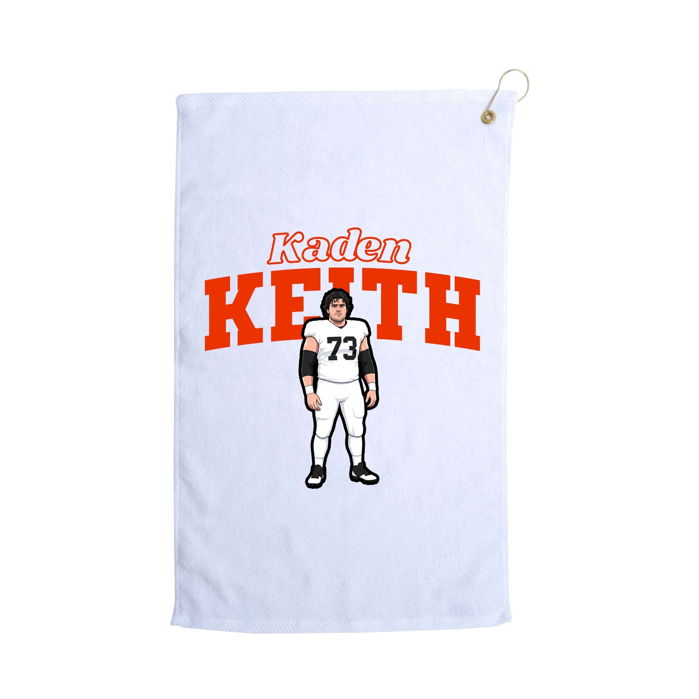 Golf Towel — Name Arch in White