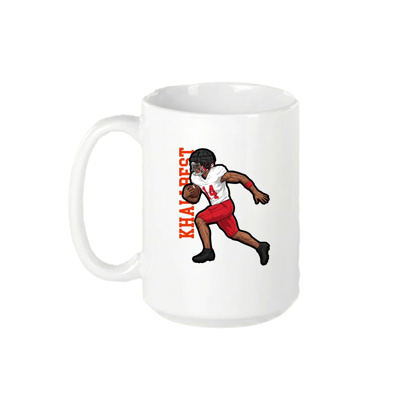 15oz Coffee Mug — Name Vertical in White