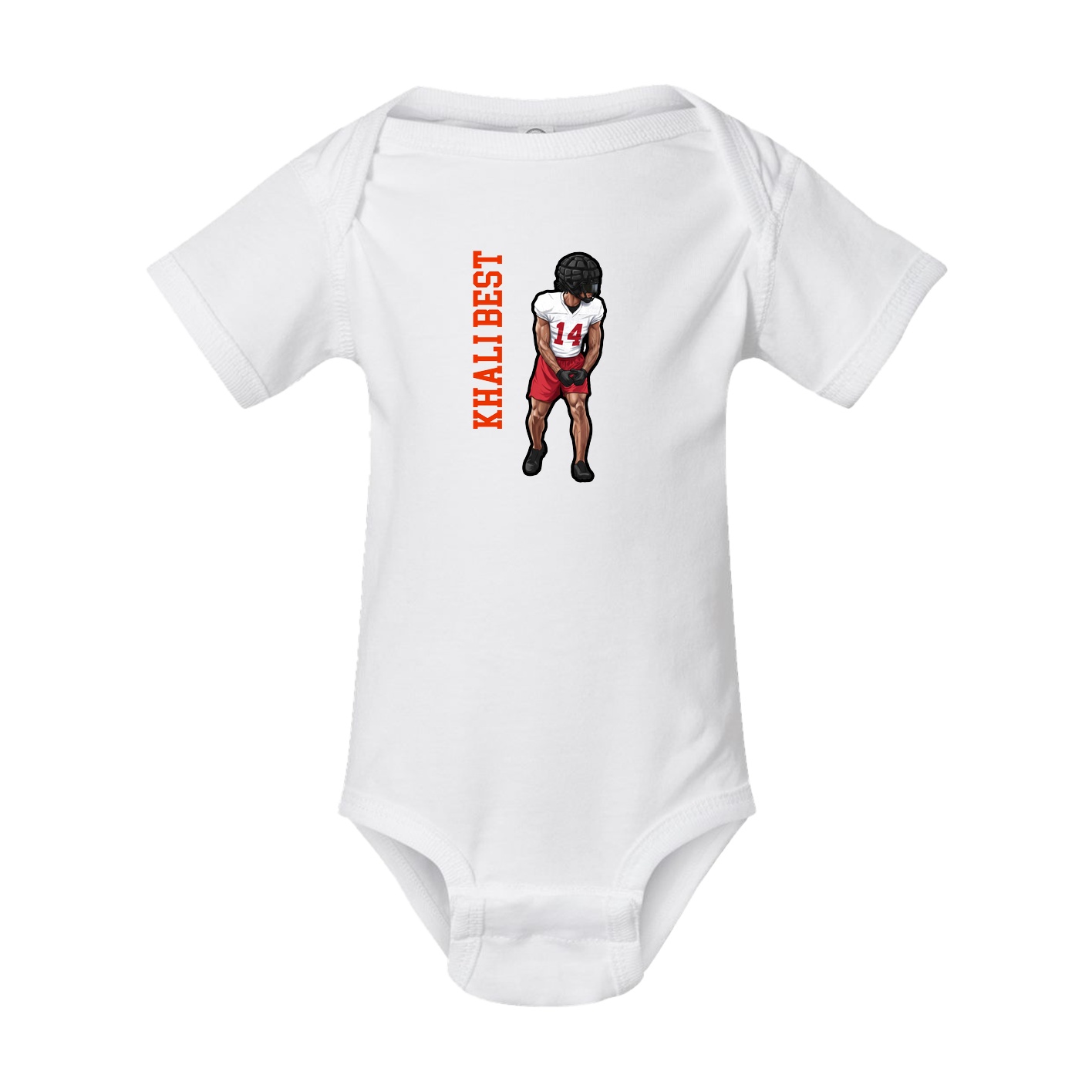 Baby Onesie — Name Vertical in White