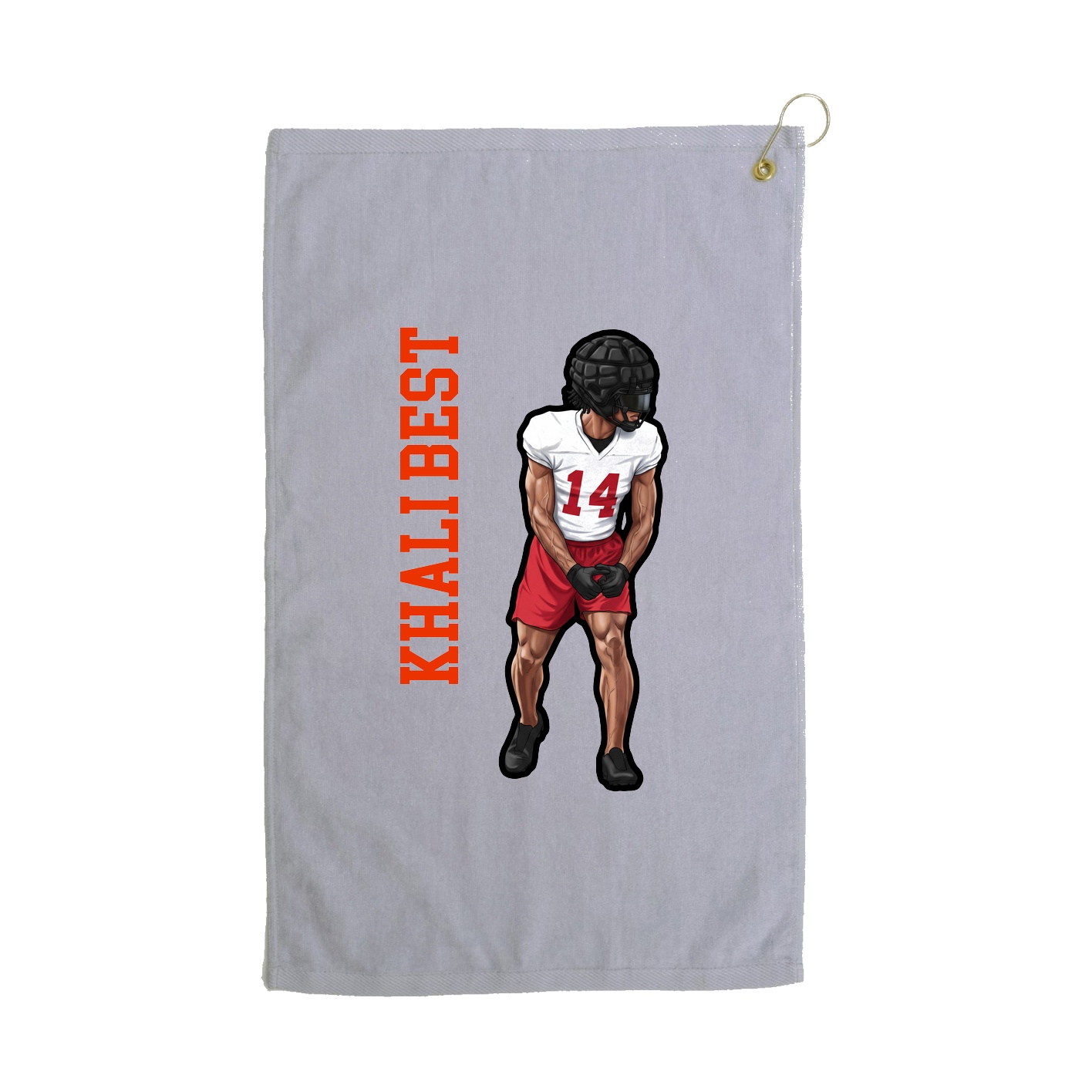 Golf Towel — Name Vertical in Grey