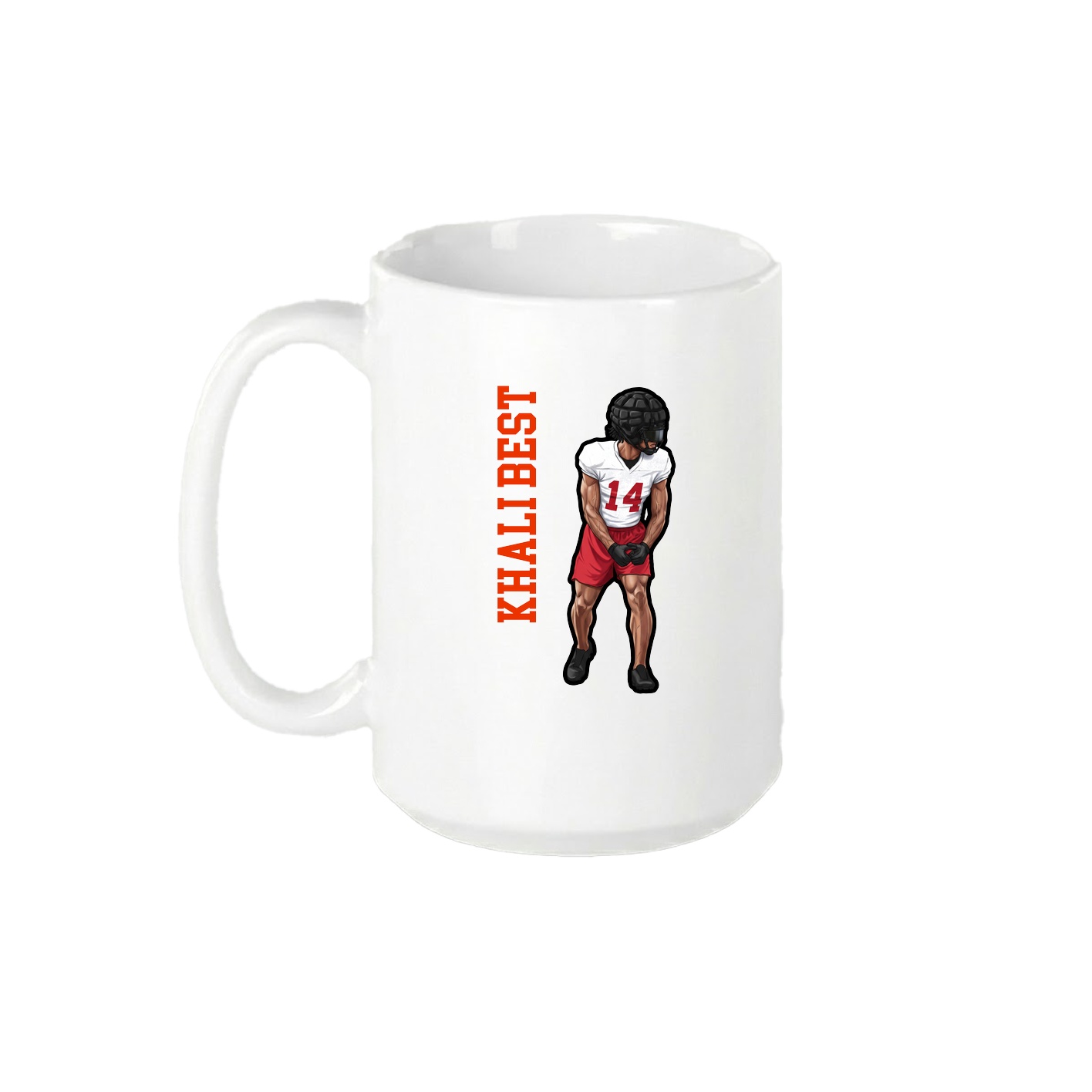 15oz Coffee Mug — Name Vertical in White