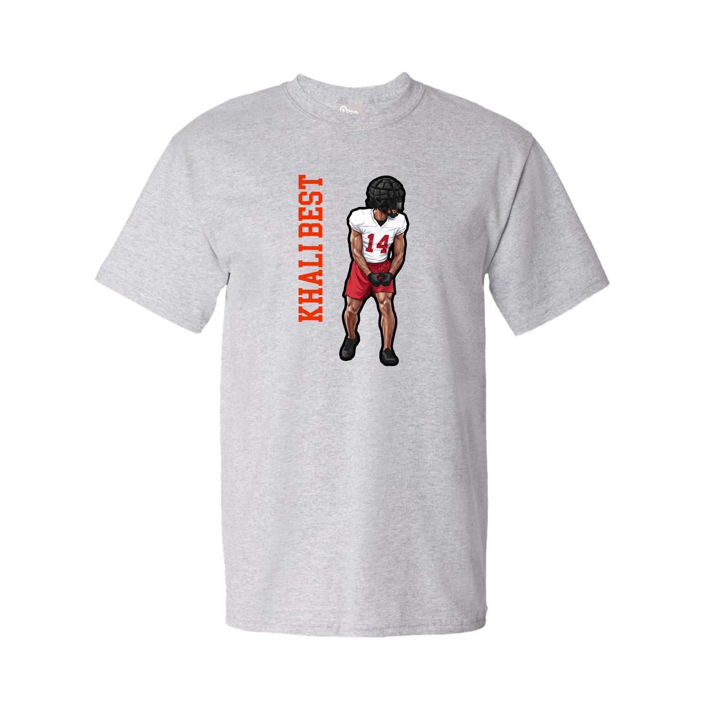 Youth Tee — Name Vertical in Grey