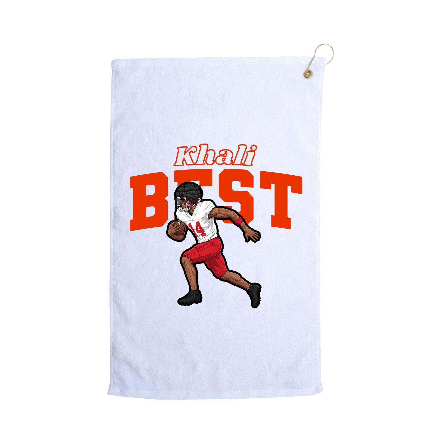 Golf Towel — Name Arch in White