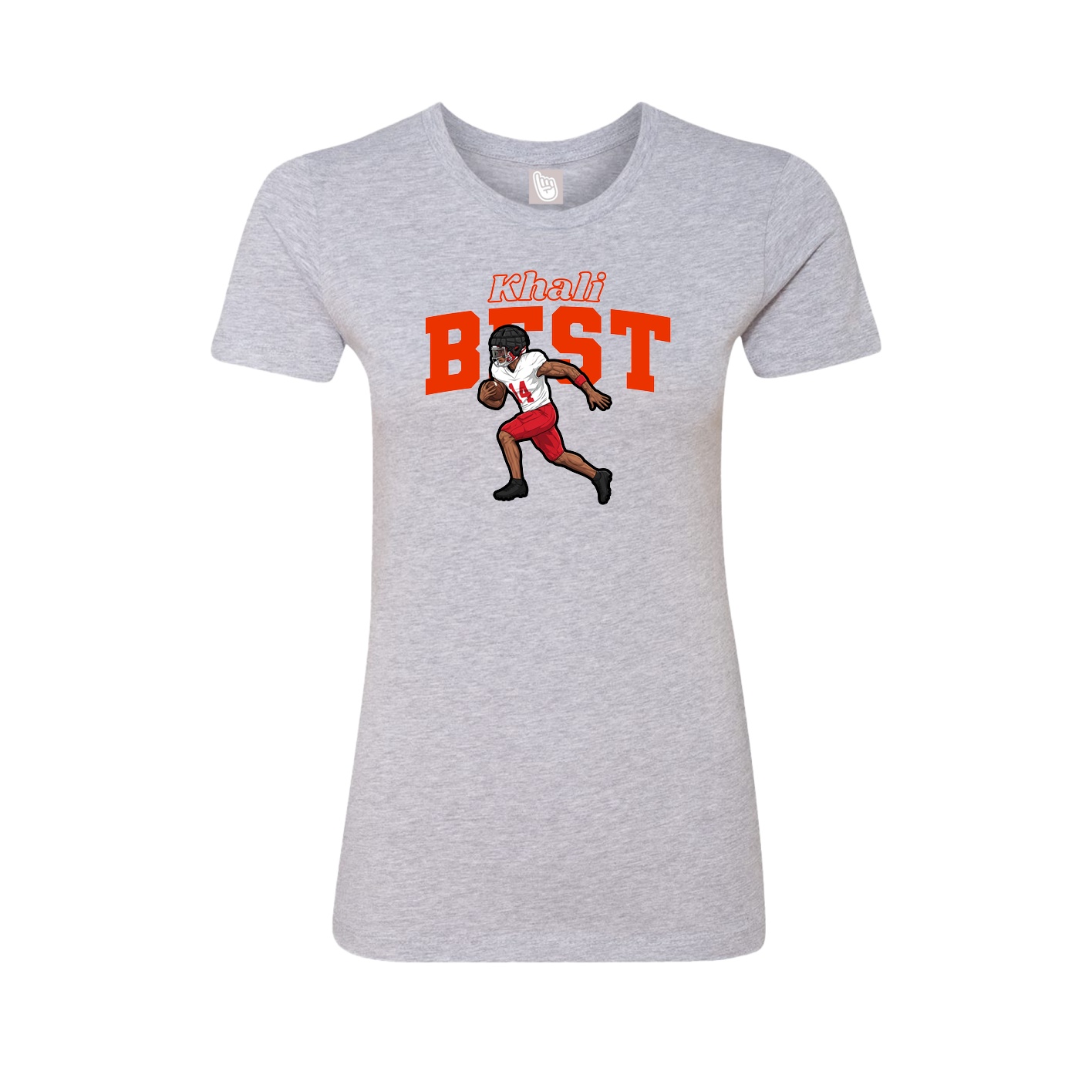 Fitted Women's Tee — Name Arch in Grey