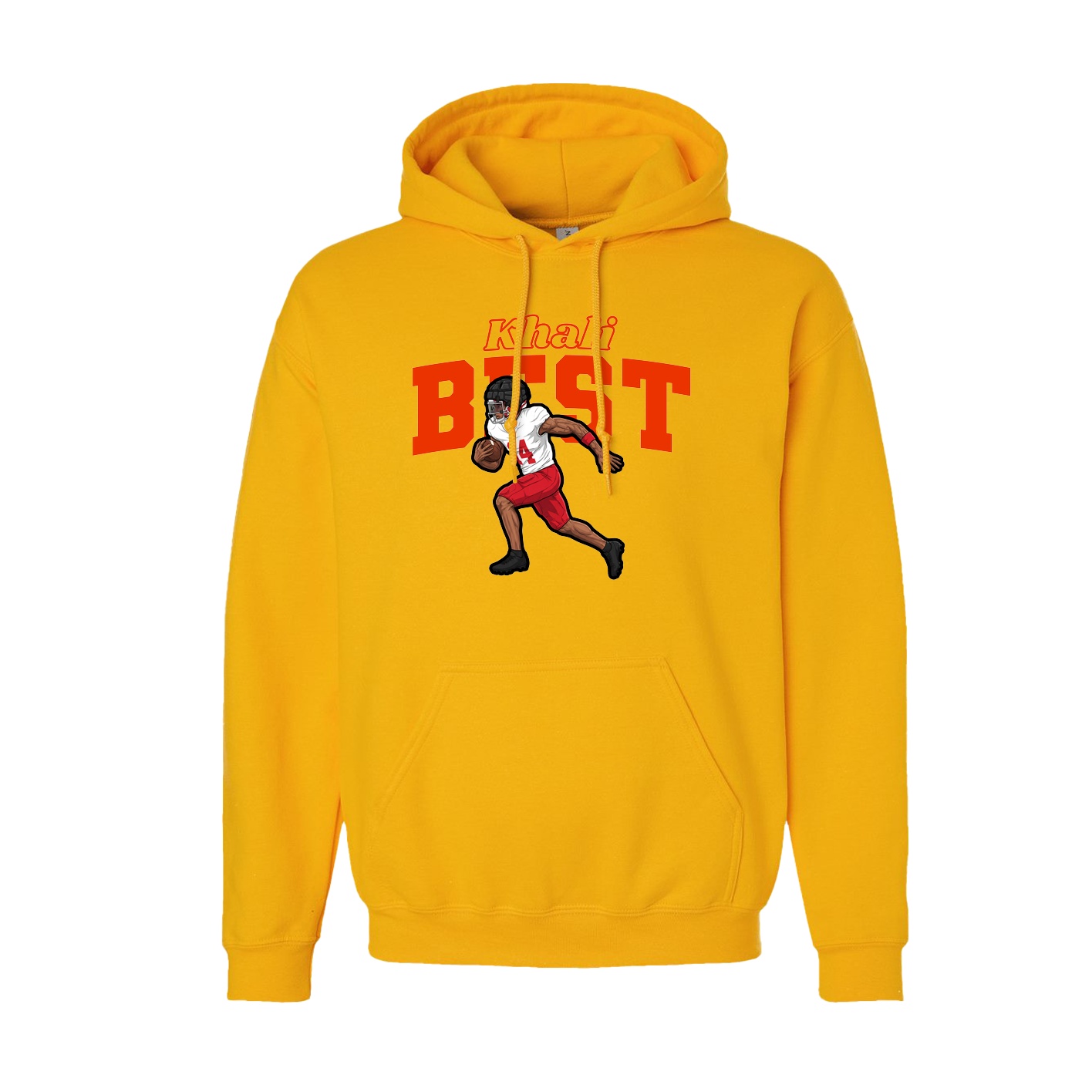 Youth Hoodie — Name Arch in Gold