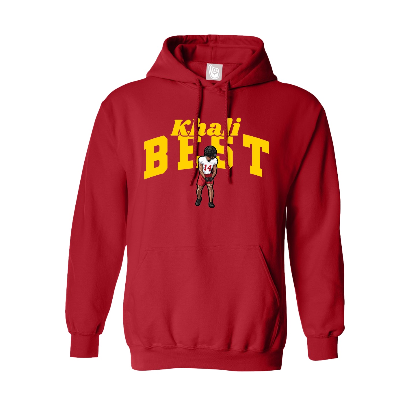 Youth Hoodie — Signature Arch in Red