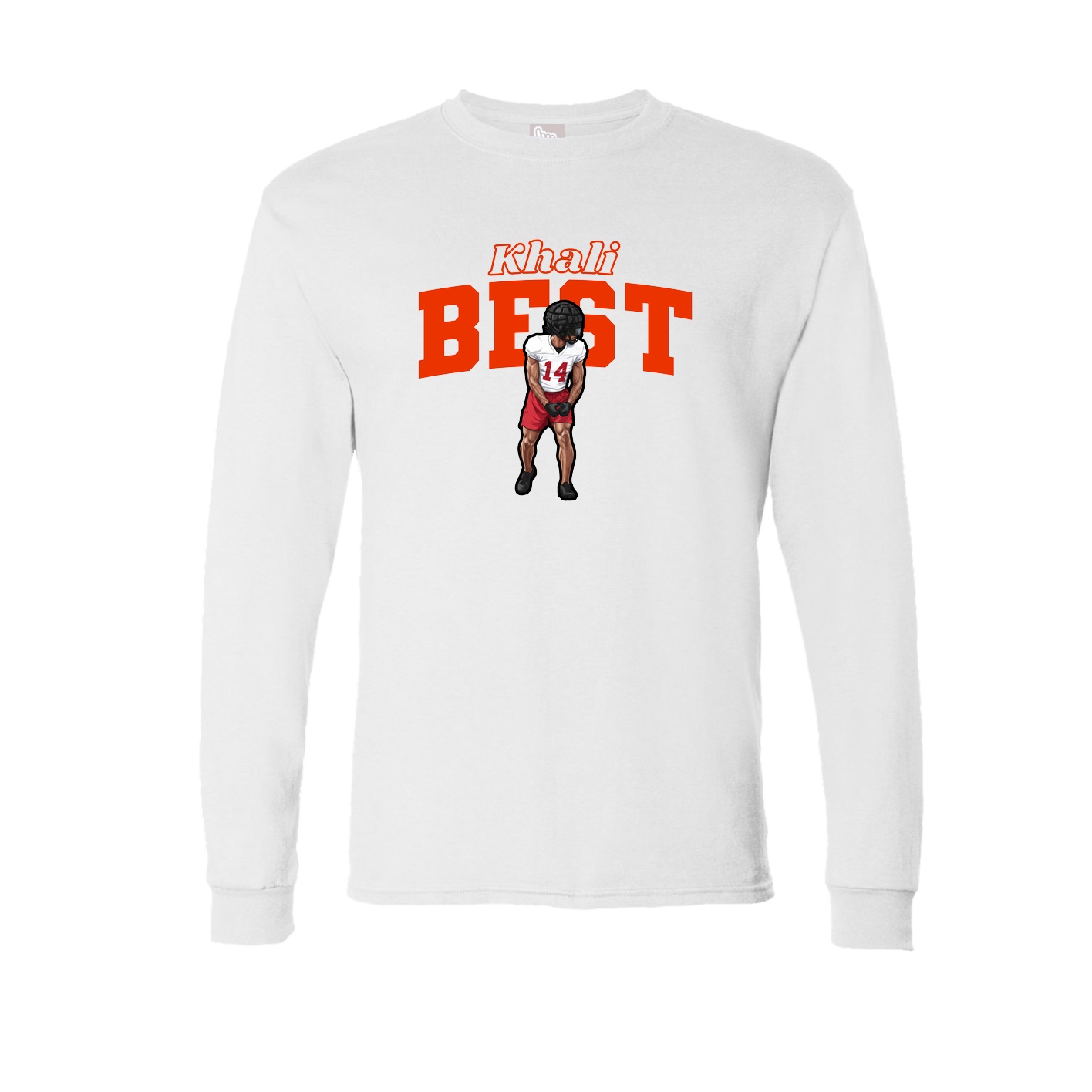 Long Sleeve Tee — Name Arch in White