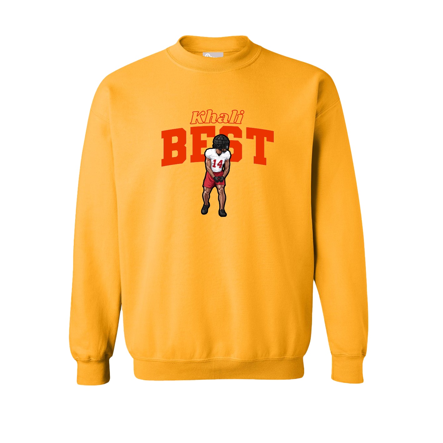 Fleece Crew — Name Arch in Gold