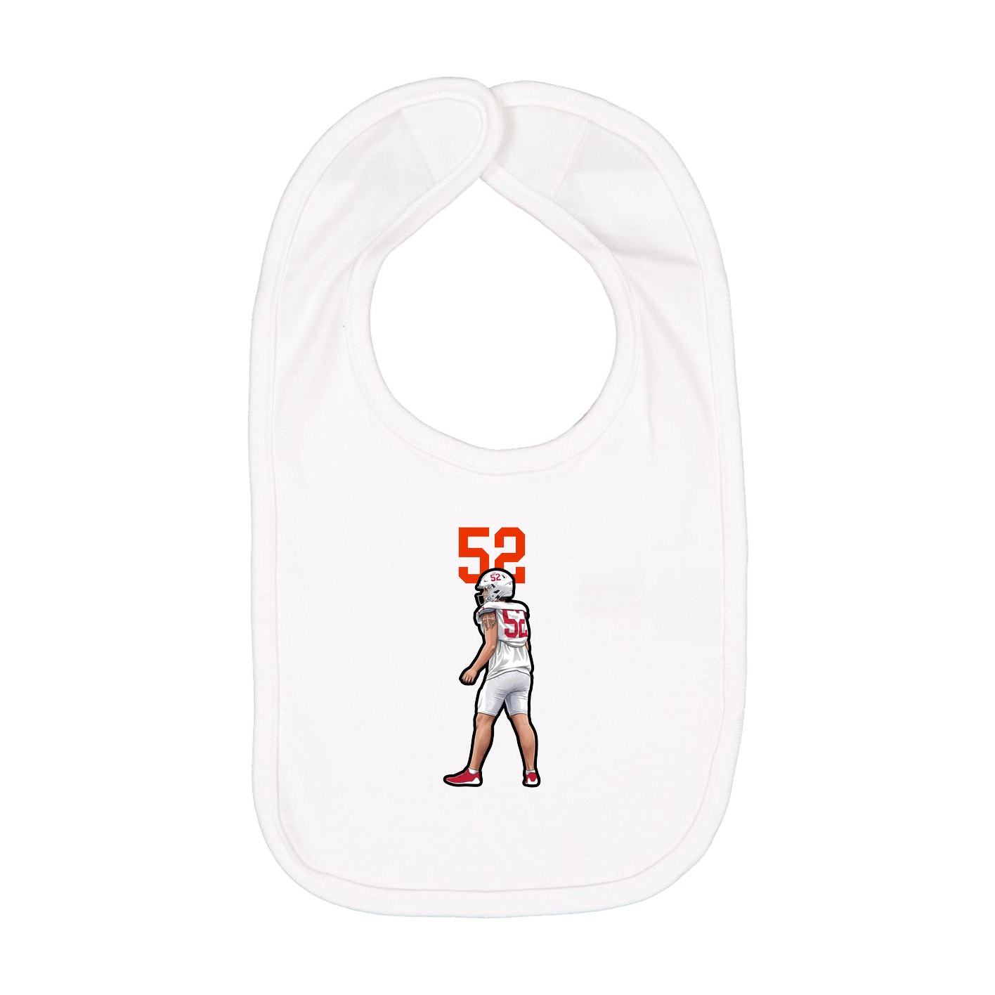 Infant Bib — Number Top in White