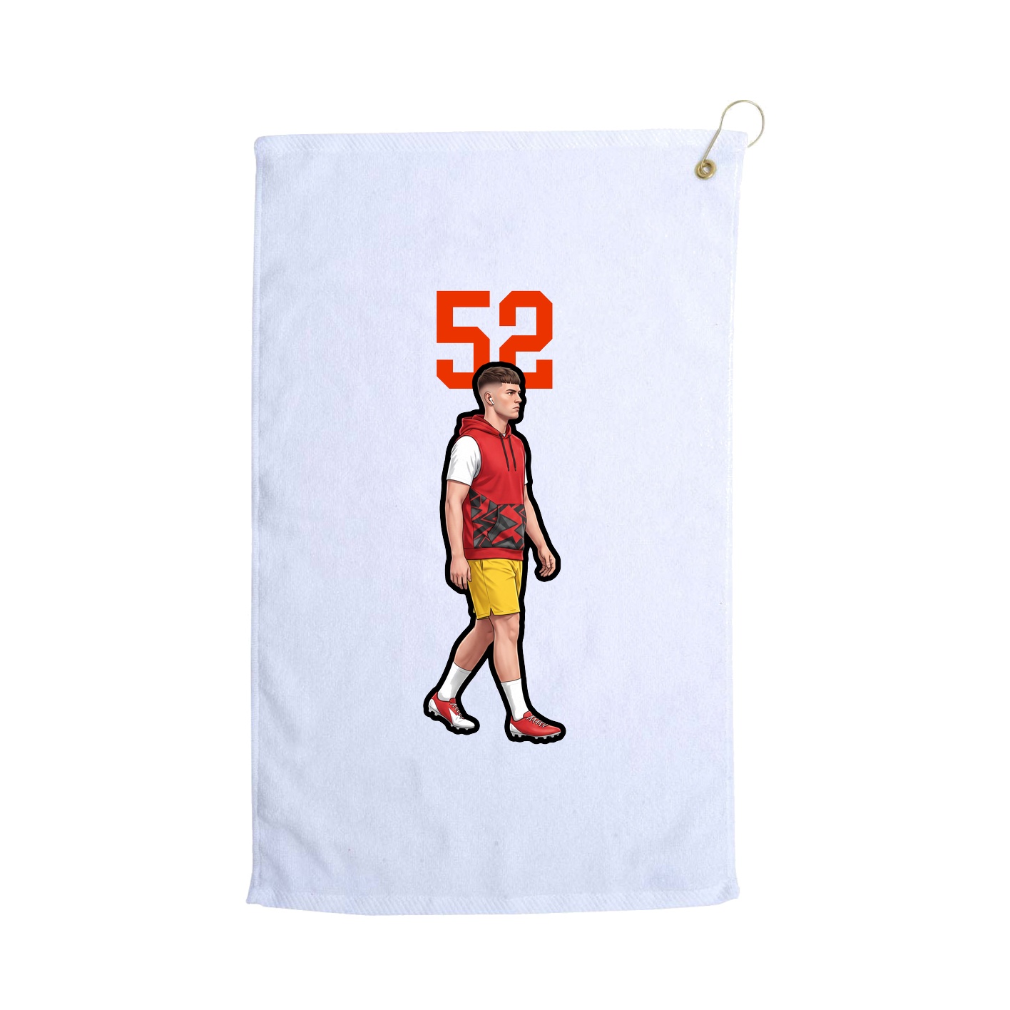 Golf Towel — Number Top in White