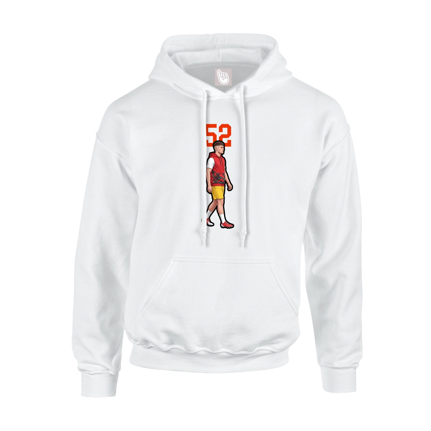 Youth Hoodie — Number Top in White