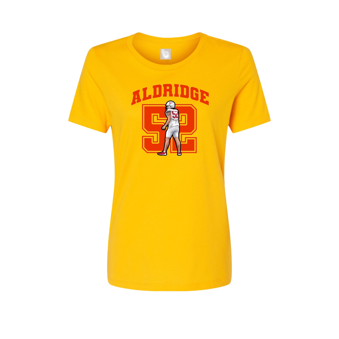 Fitted Women's Tee — Number in Gold