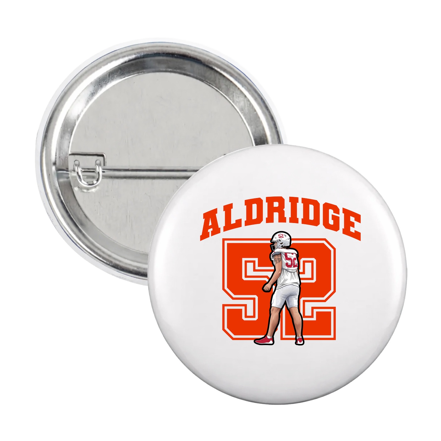 Game Day Button — Number in White