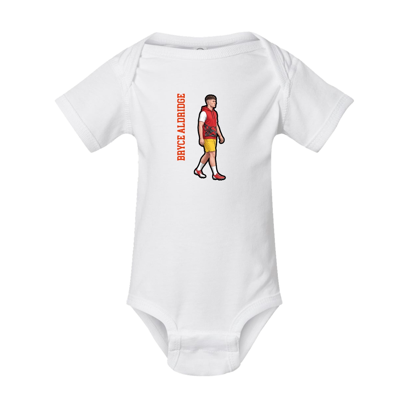 Baby Onesie — Name Vertical in White
