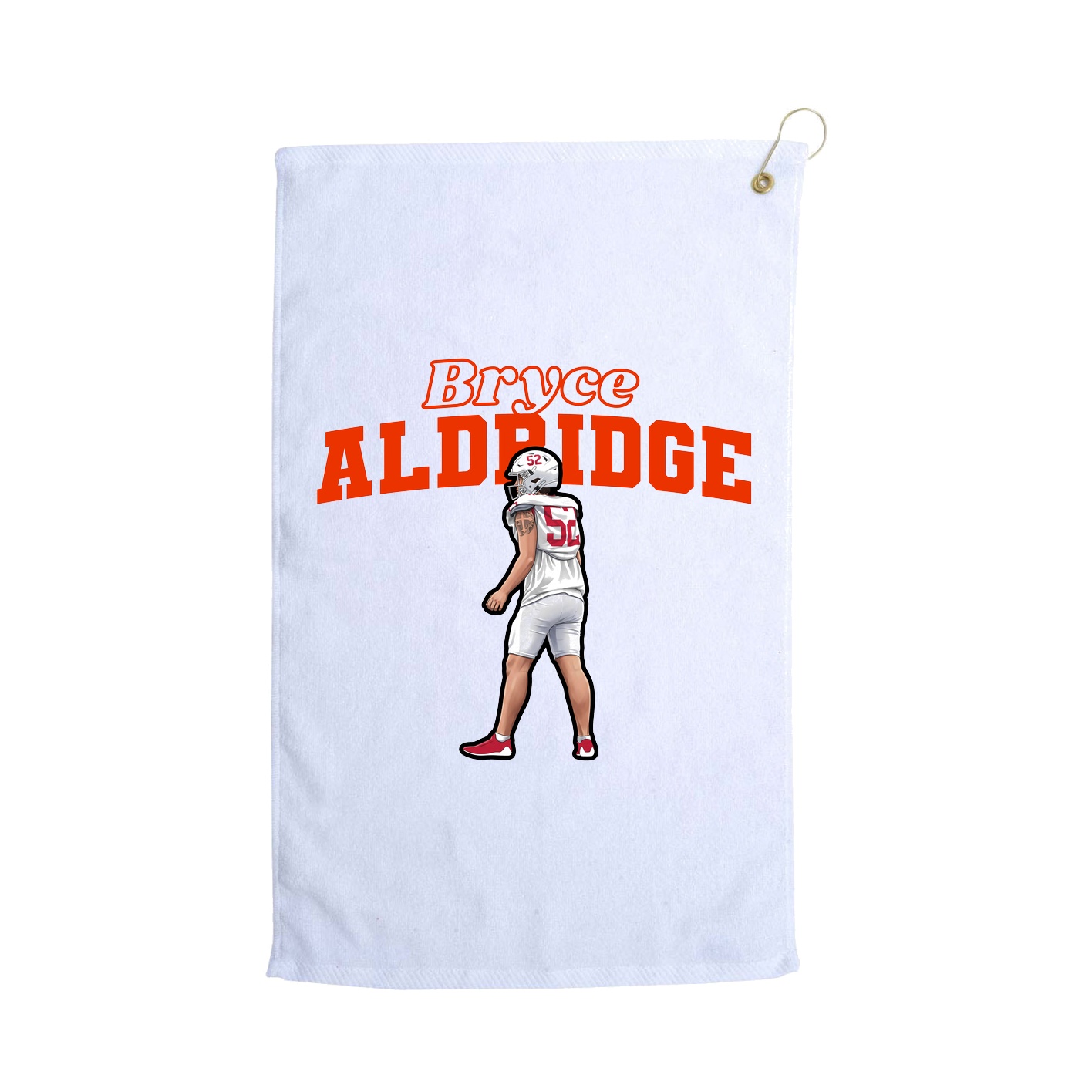 Golf Towel — Name Arch in White