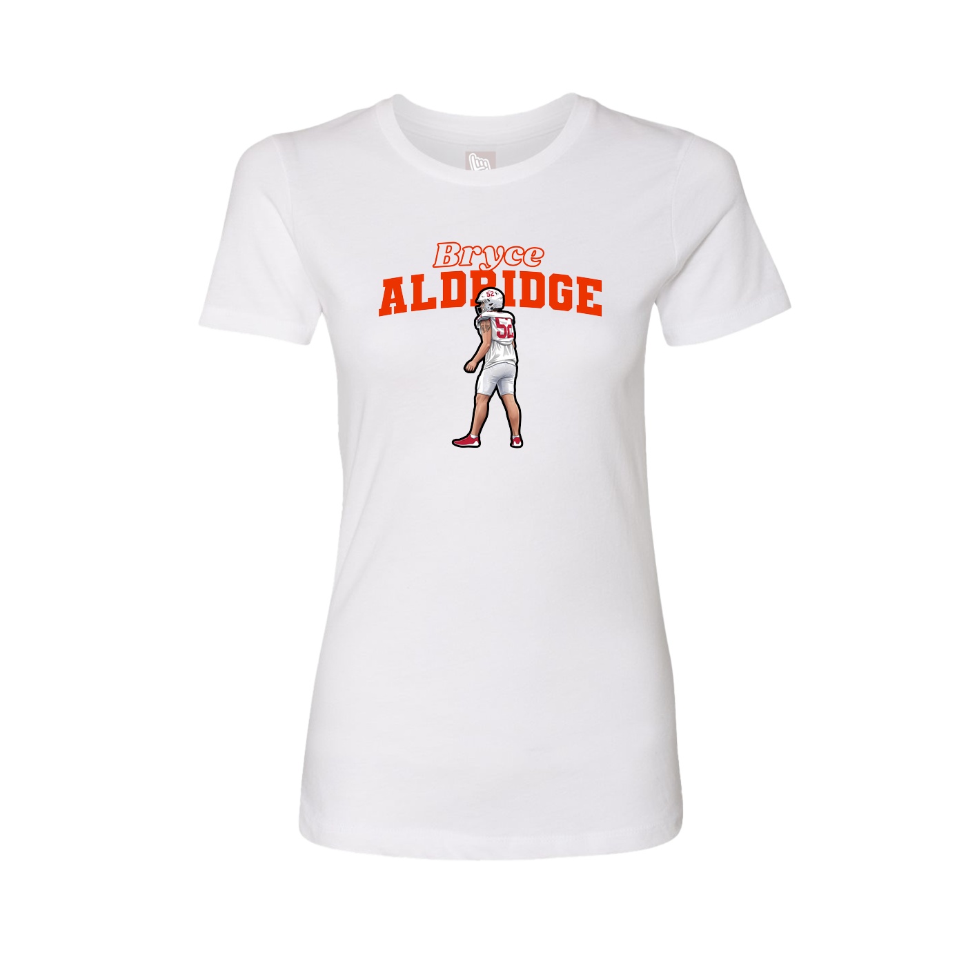 Fitted Women's Tee — Name Arch in White