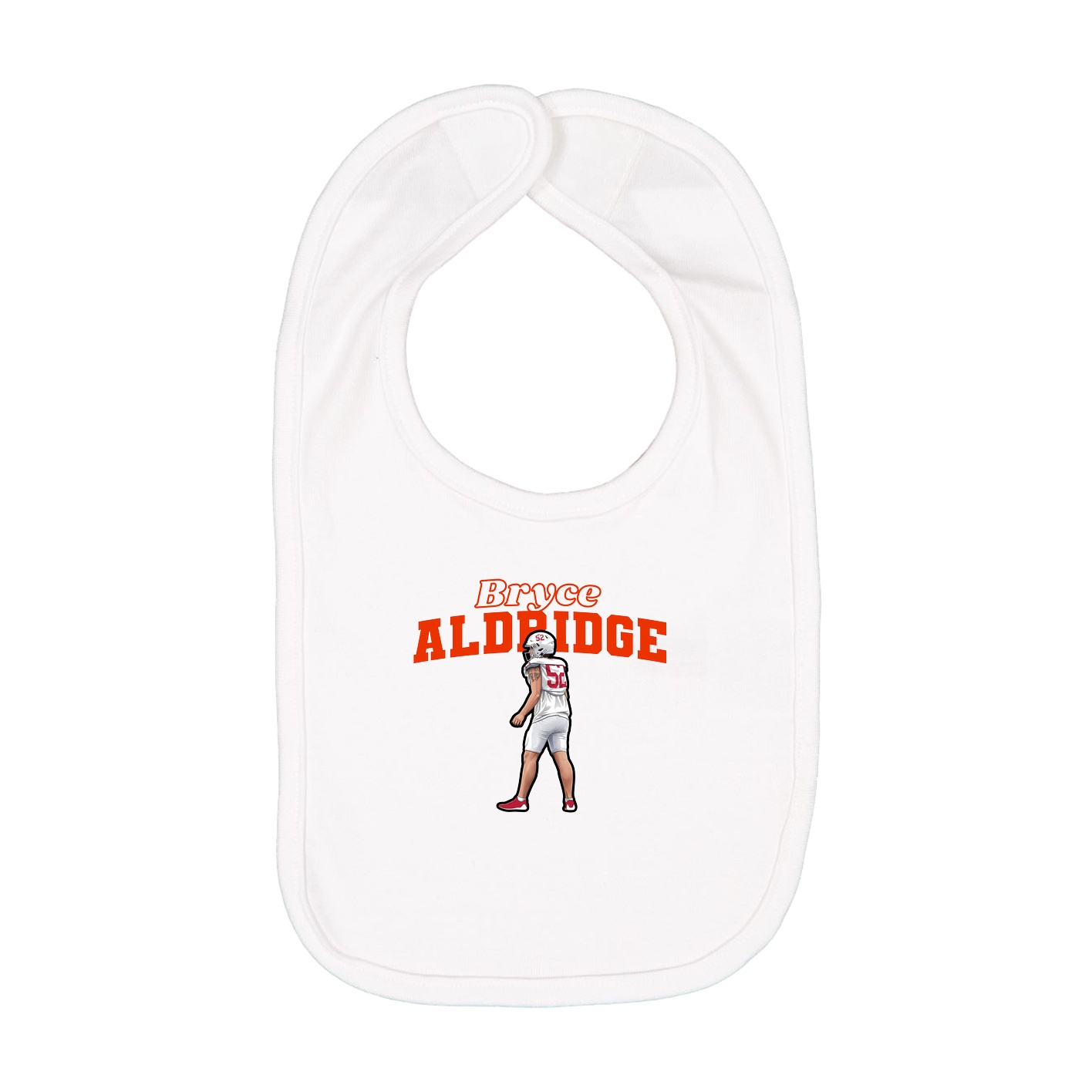 Infant Bib — Name Arch in White