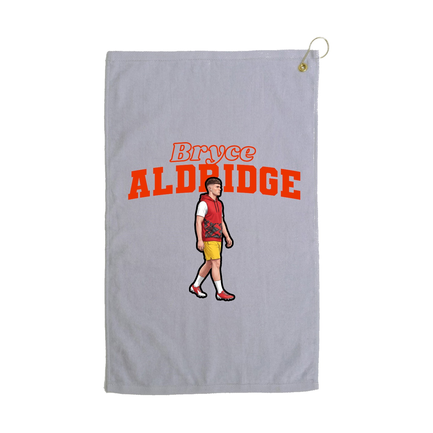 Golf Towel — Name Arch in Grey