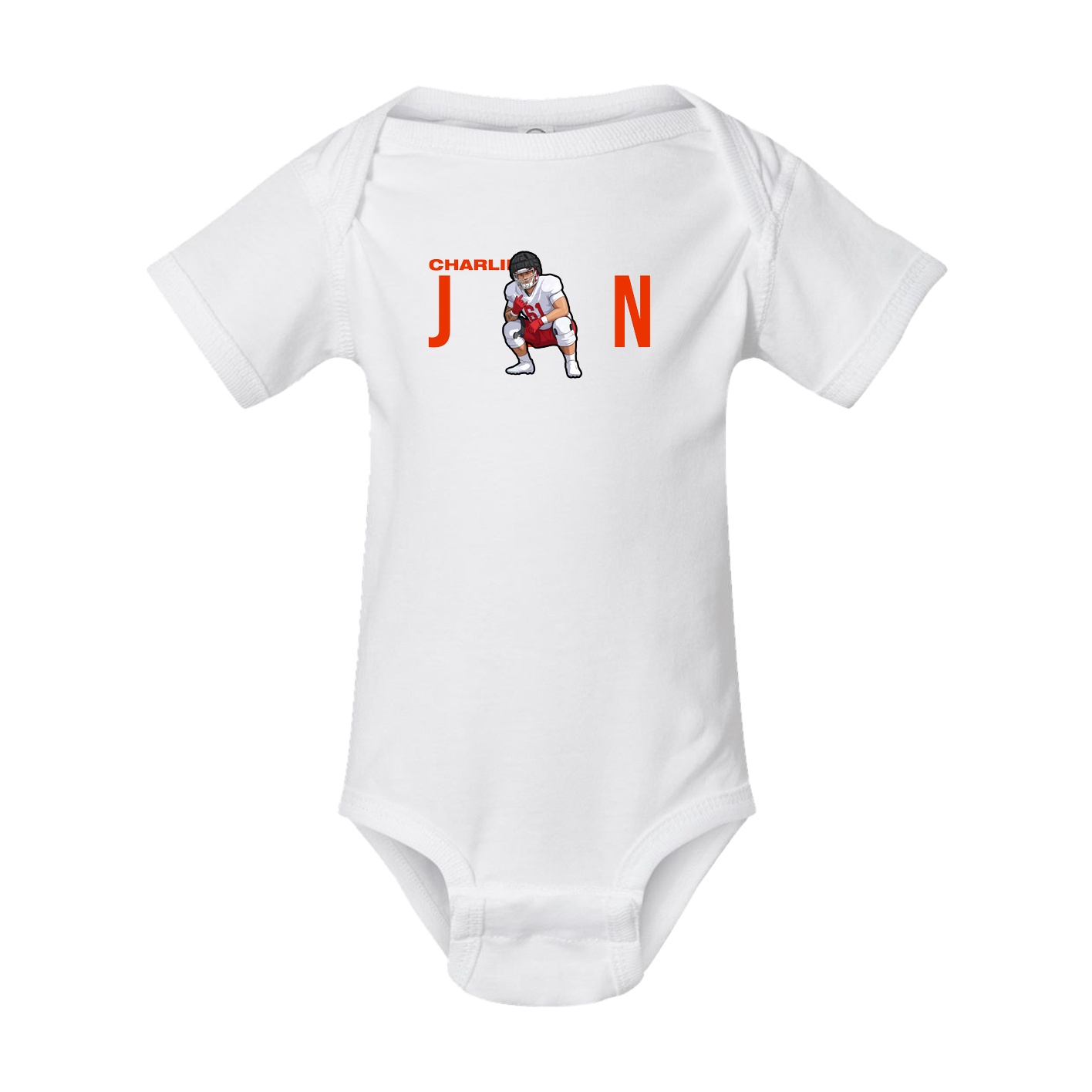Baby Onesie — Player Name in White