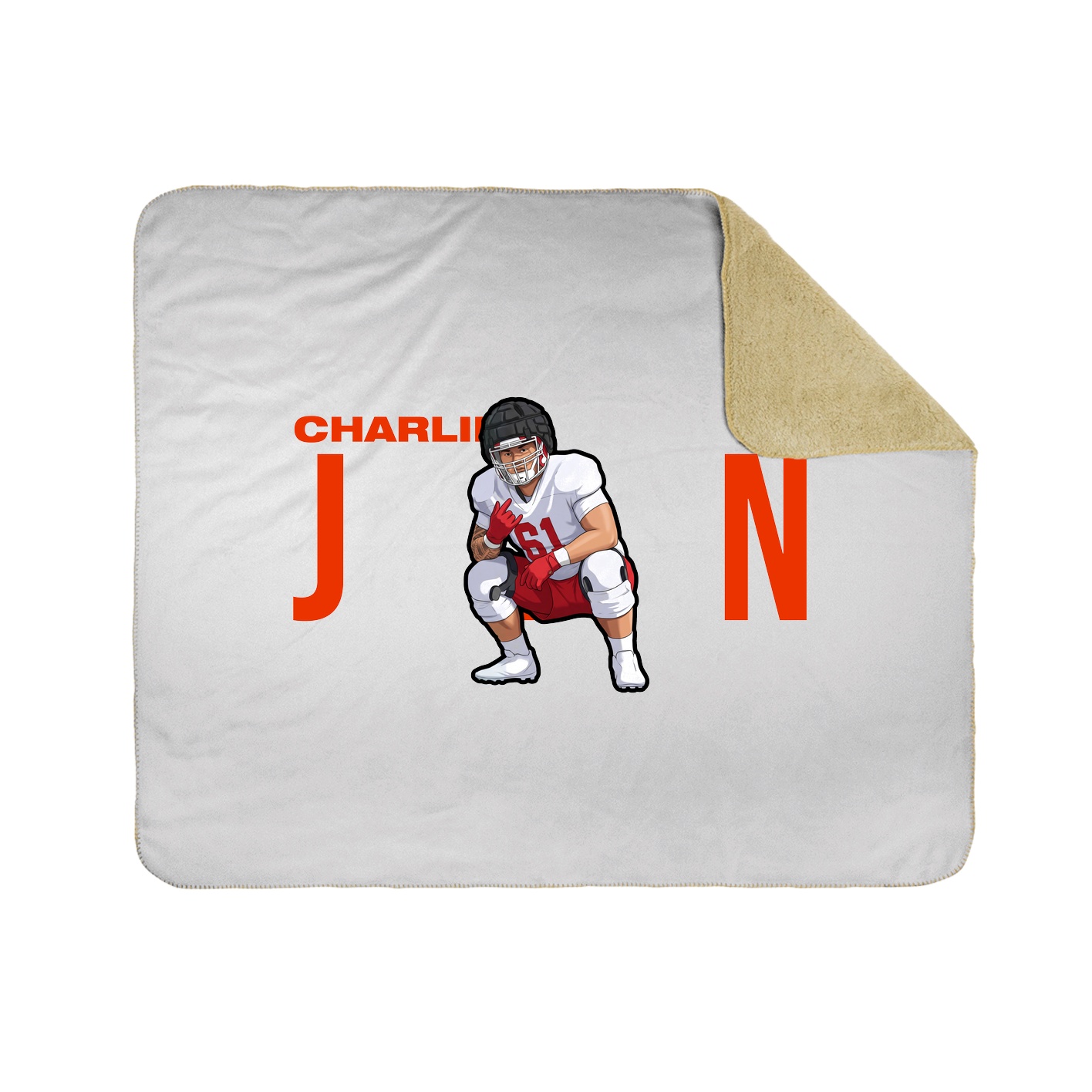 Throw Blanket — Player Name in White