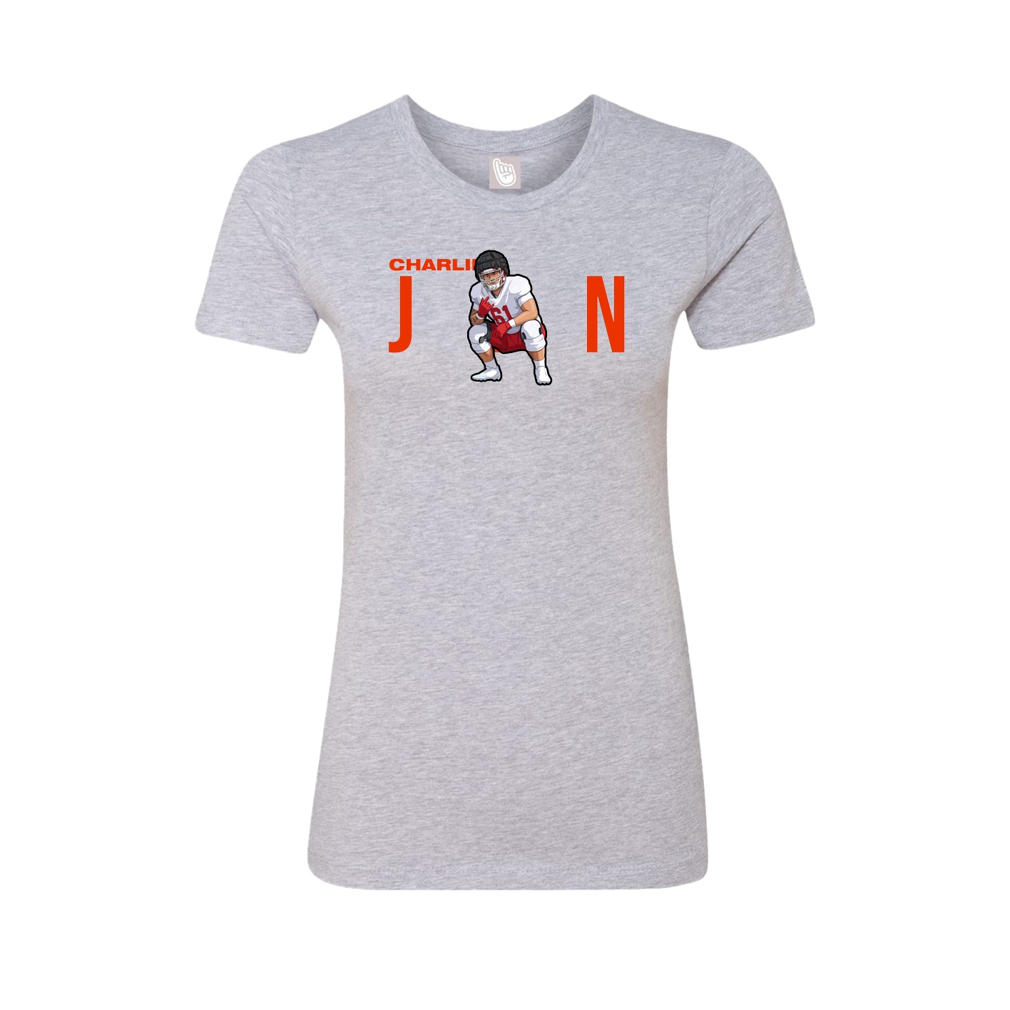 Fitted Women's Tee — Player Name in Grey