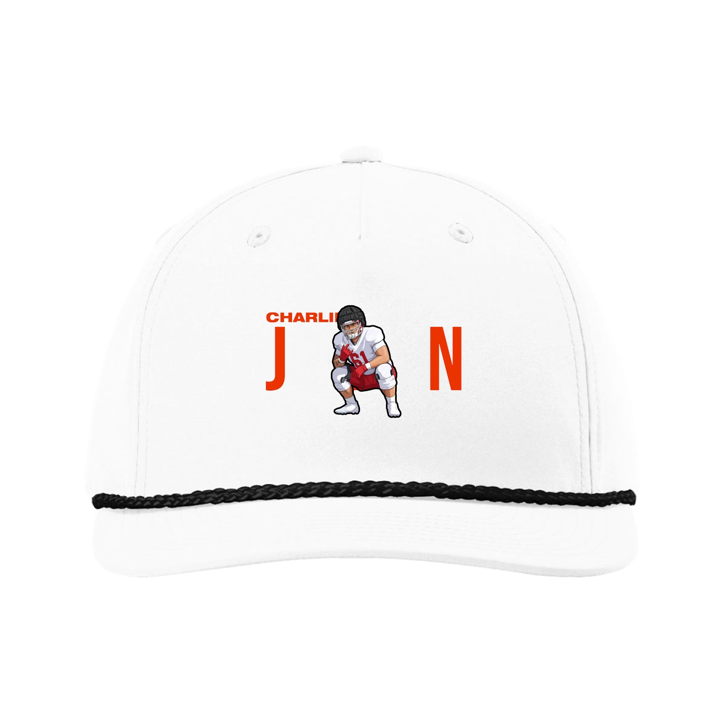 Five-Panel Classic Rope Cap — Player Name in White