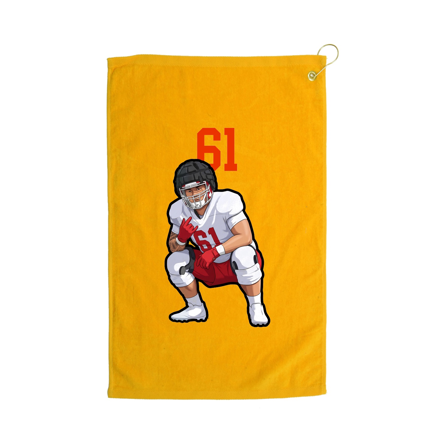 Golf Towel — Number Top in Gold