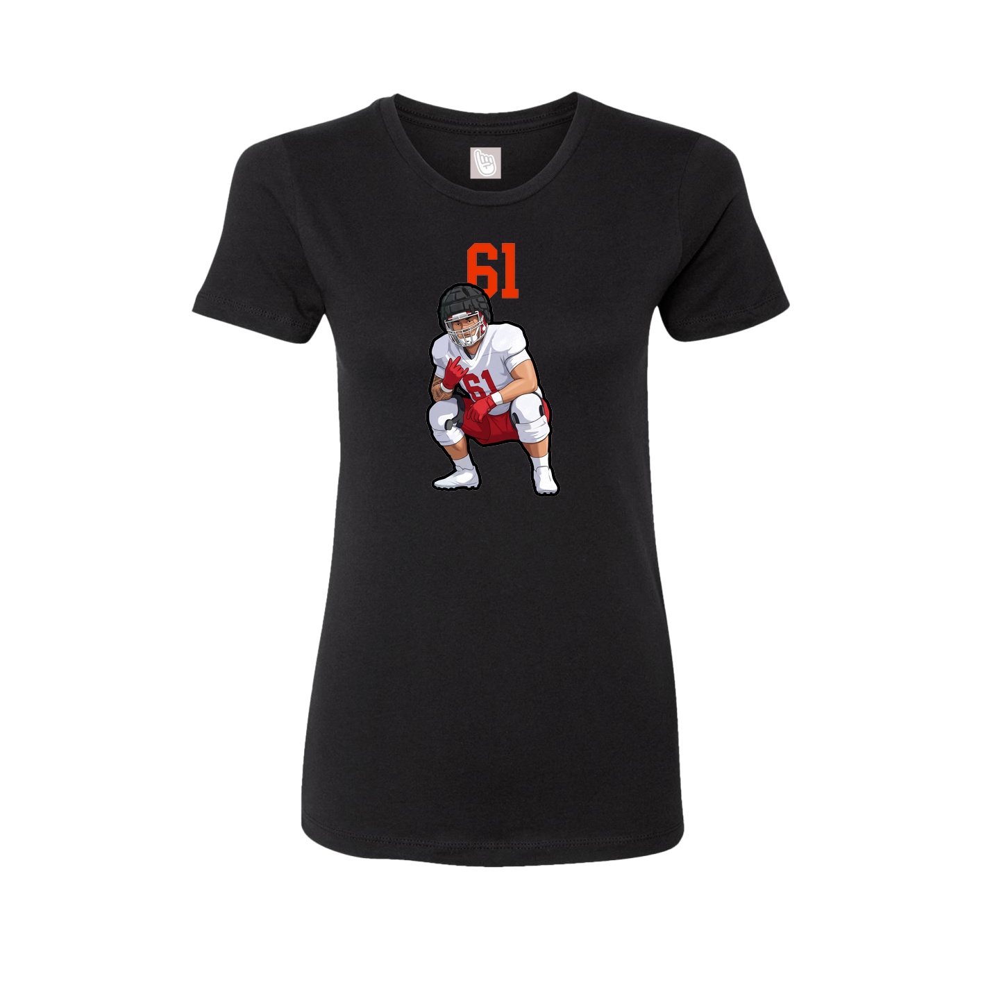 Fitted Women's Tee — Number Top in Black