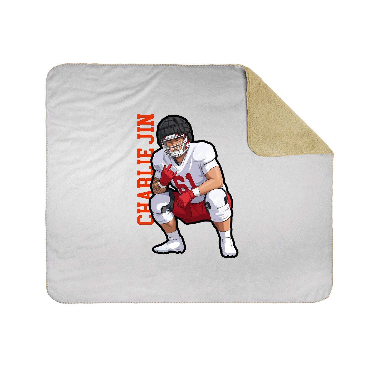 Throw Blanket — Name Vertical in White