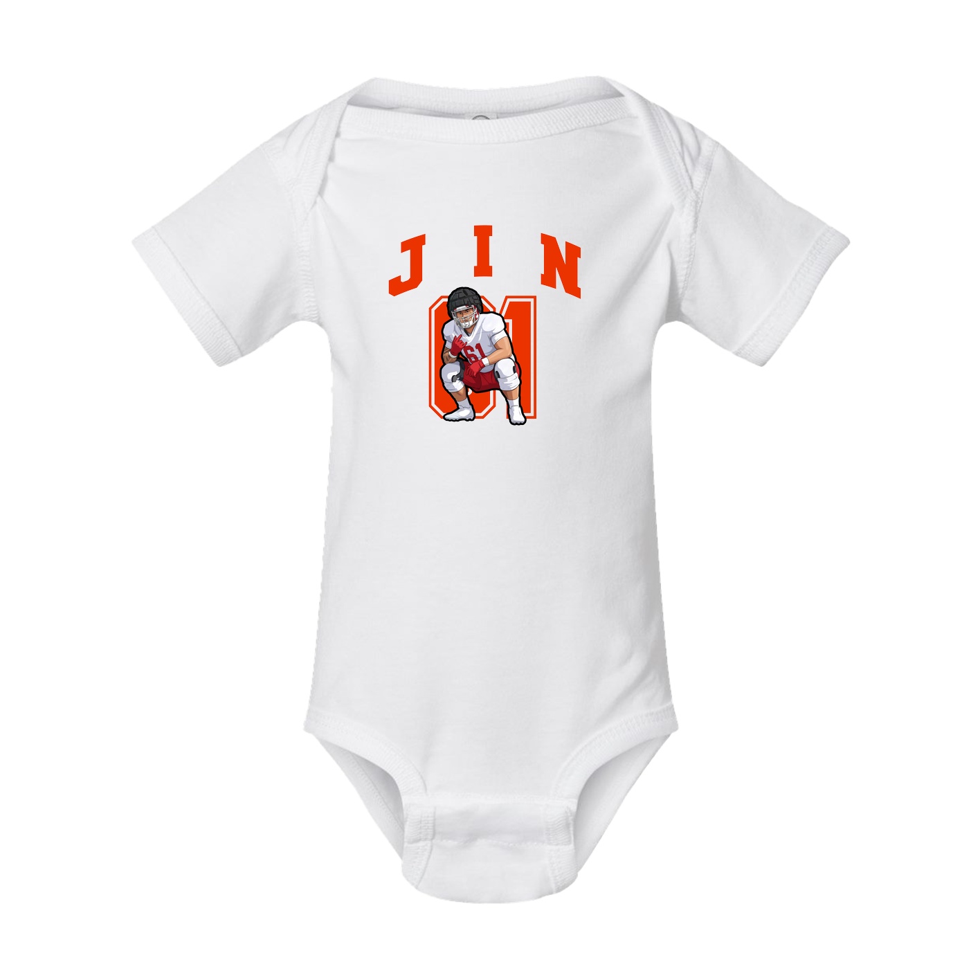 Baby Onesie — Number in White