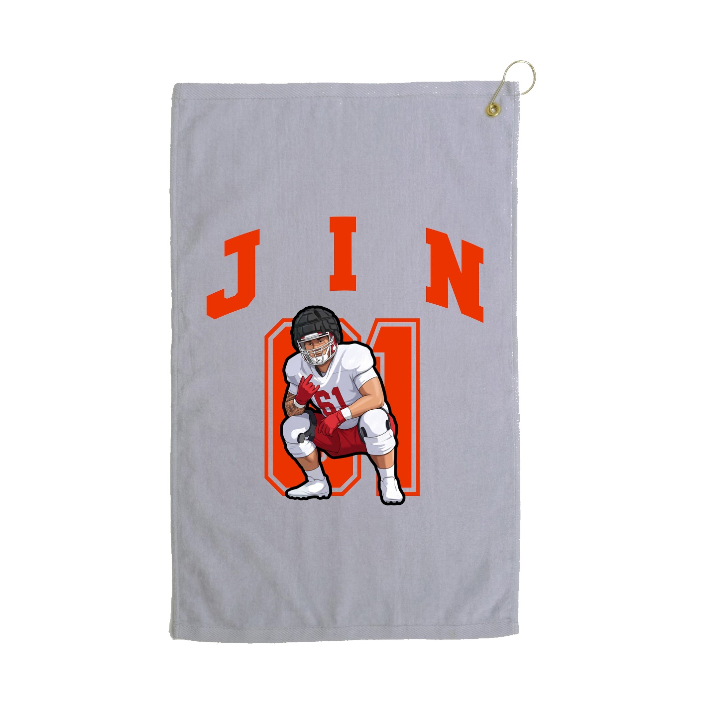 Golf Towel — Number in Grey
