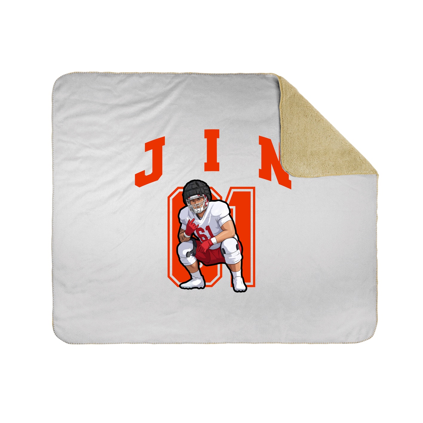 Throw Blanket — Number in White