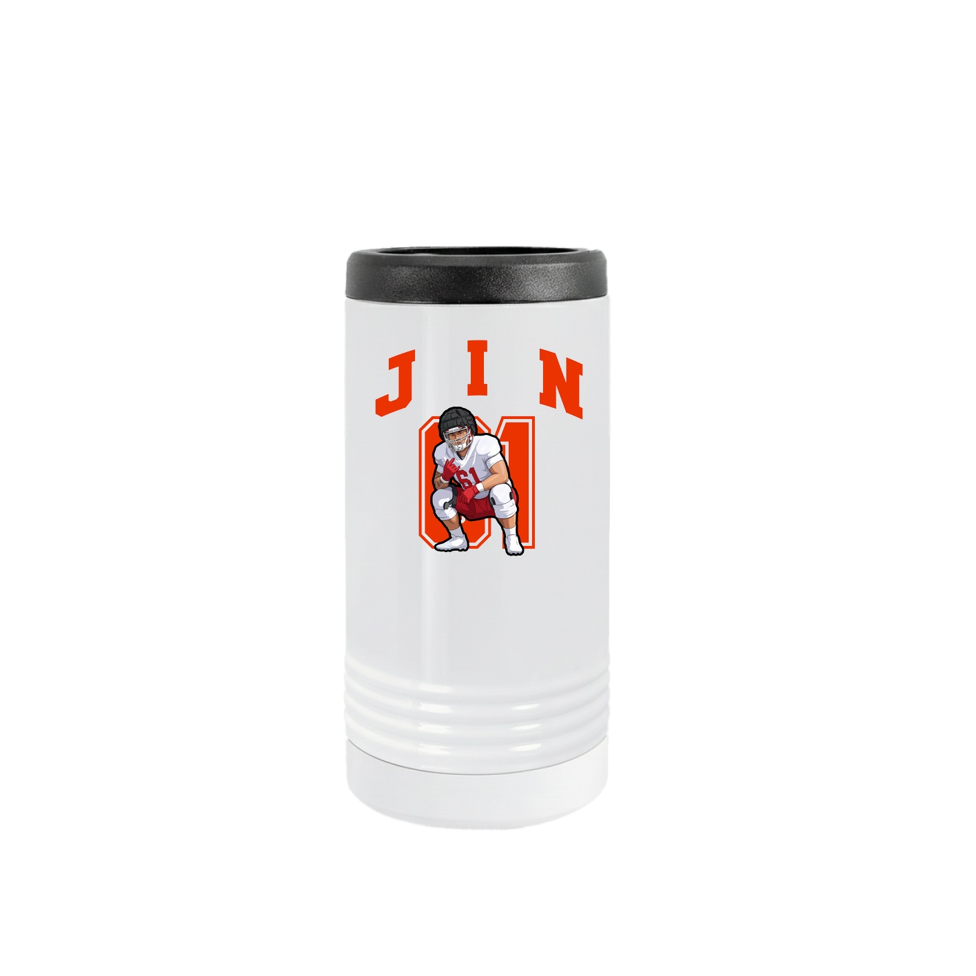 Slim Beverage Holder — Number in White