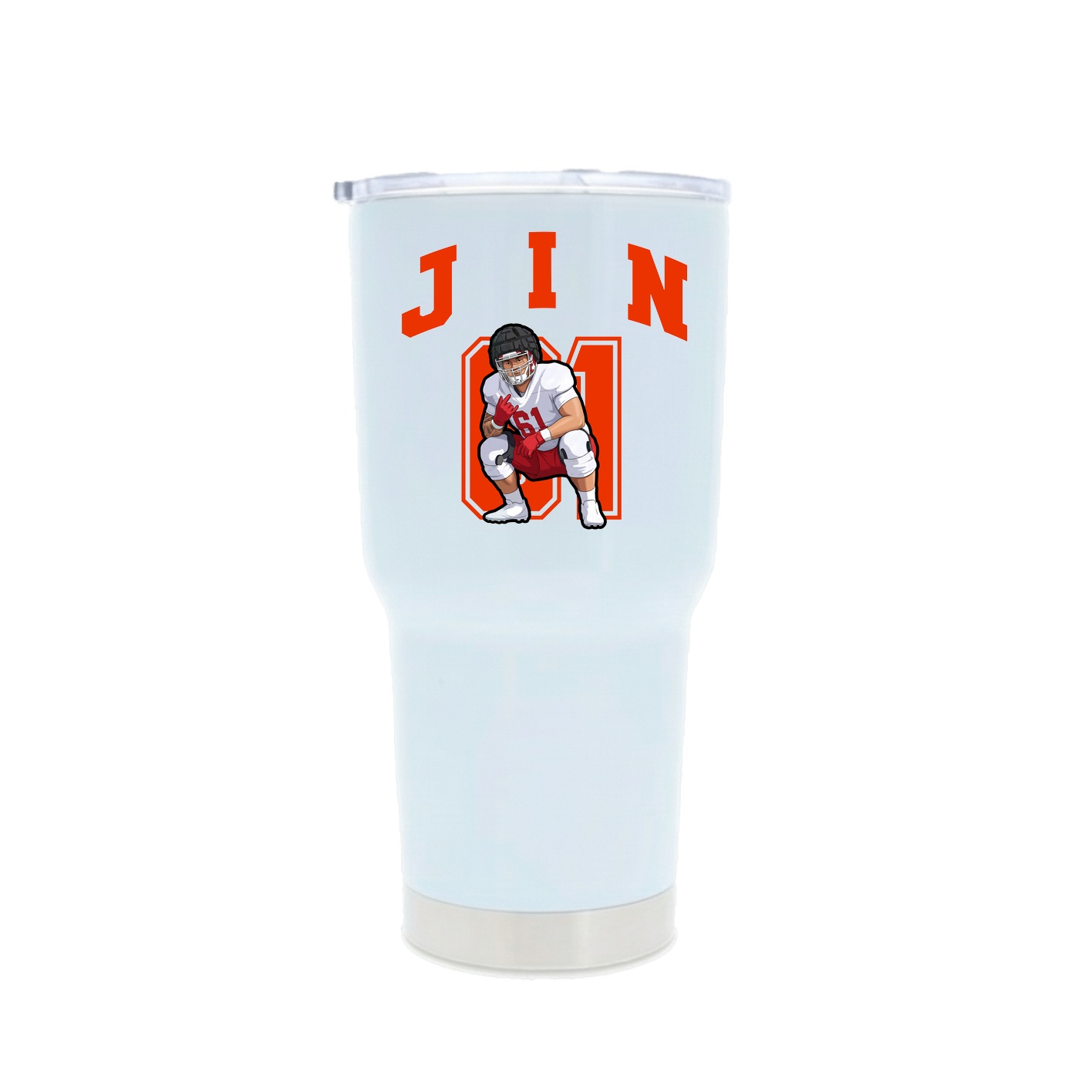 30oz Stainless Steel Tumbler — Number in White