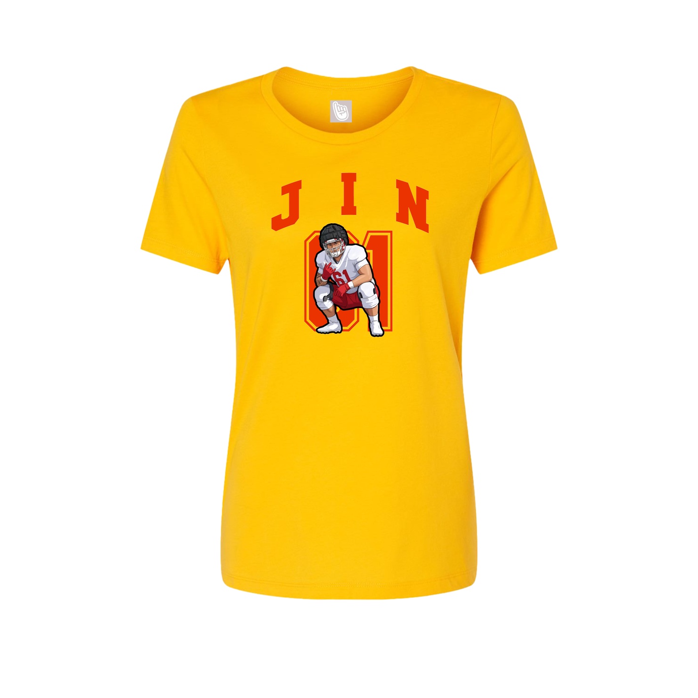 Fitted Women's Tee — Number in Gold