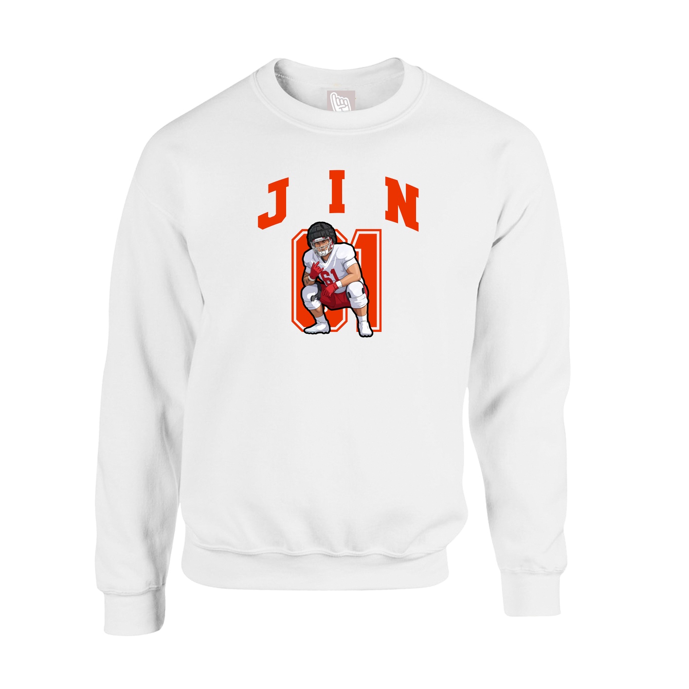 Fleece Crew — Number in White