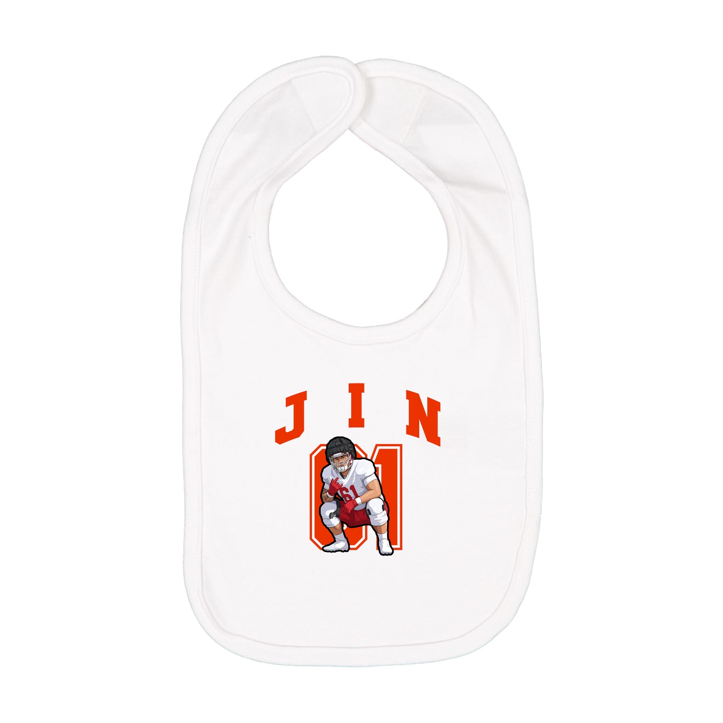 Infant Bib — Number in White