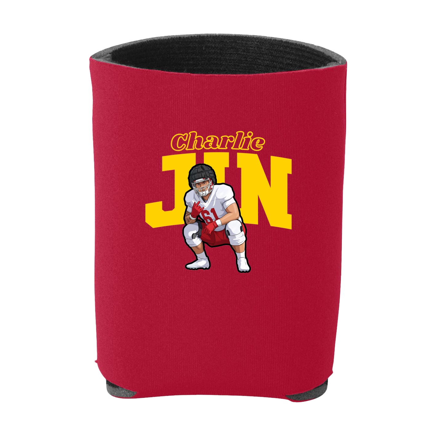 Can Holder — Name Arch in Red