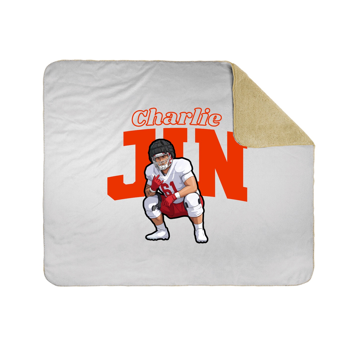 Throw Blanket — Name Arch in White