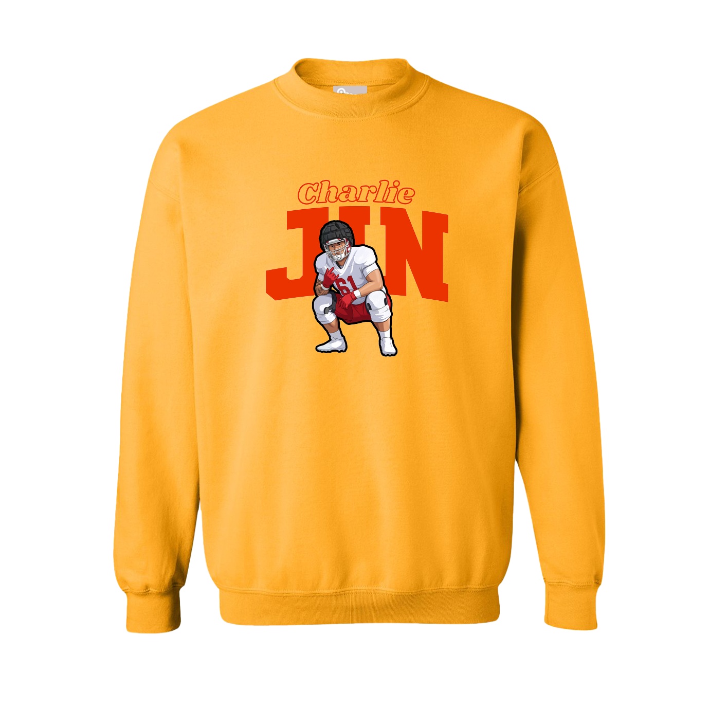 Fleece Crew — Name Arch in Gold