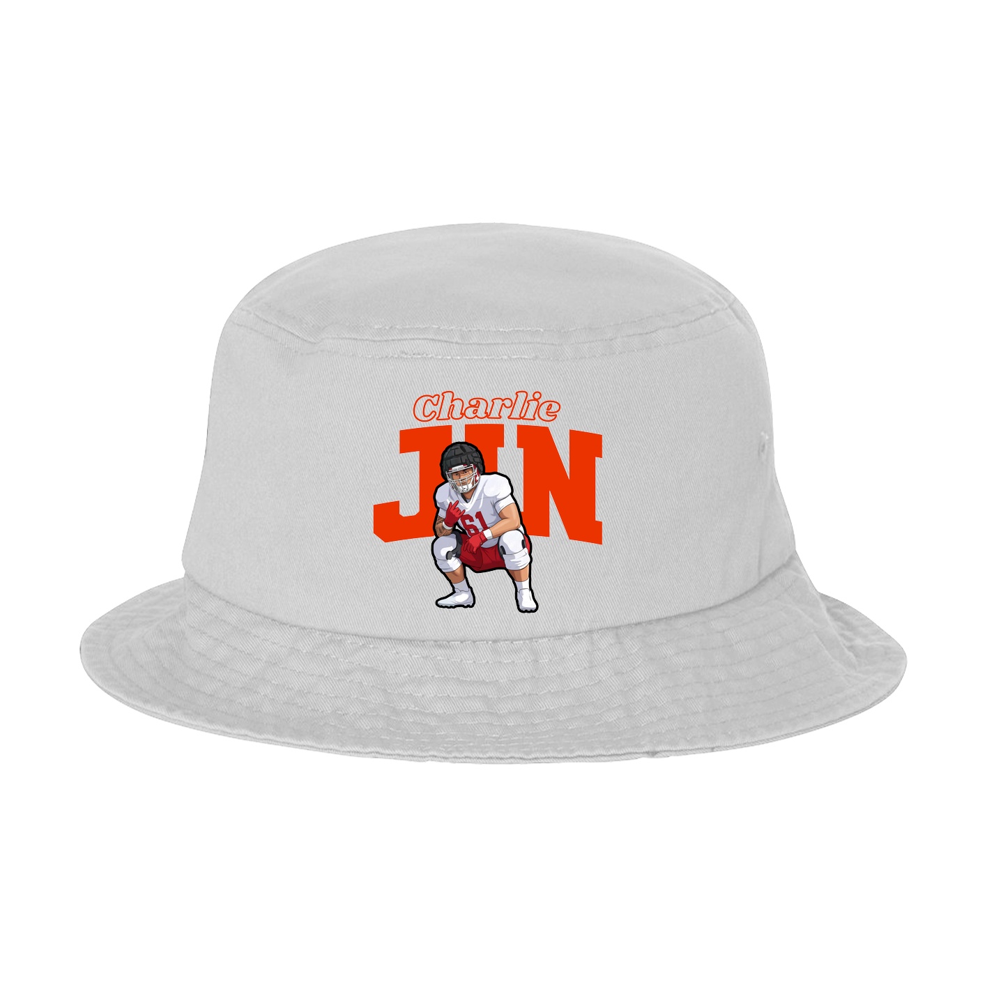 Bucket Cap — Name Arch in White