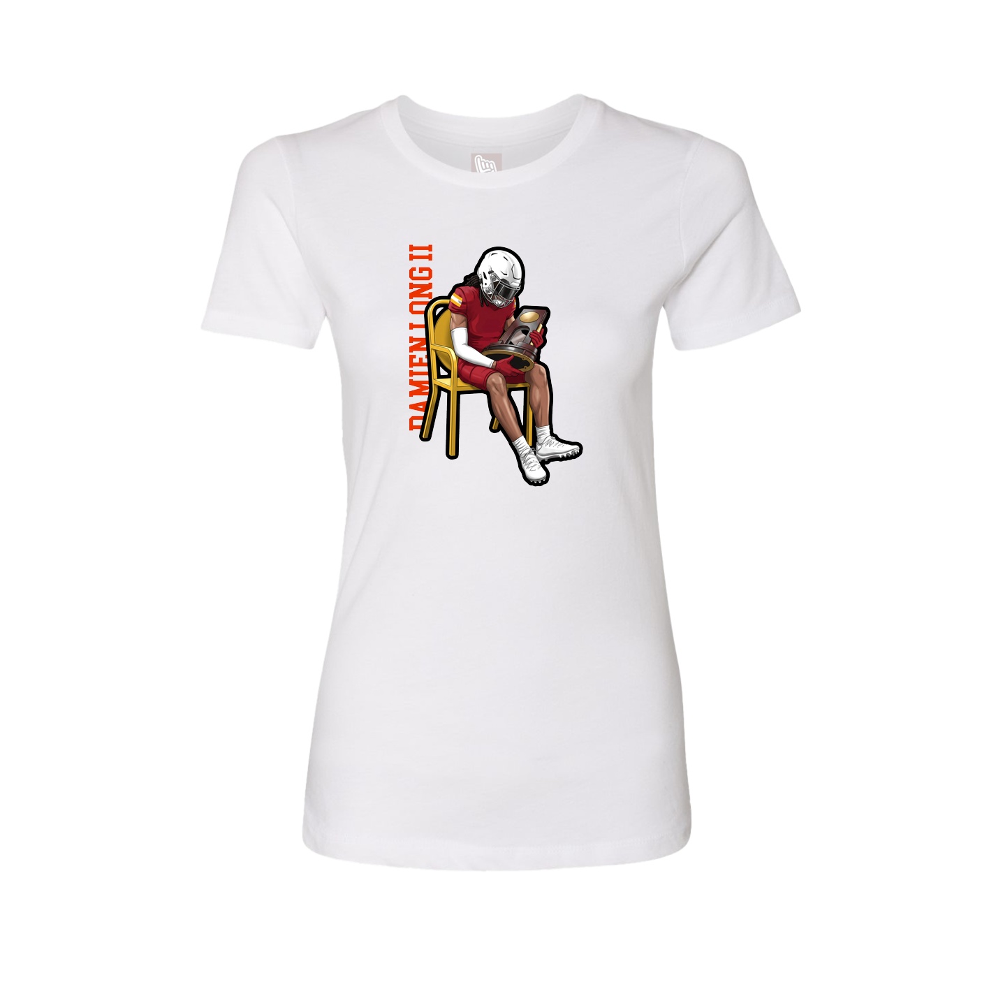 Womens Tee — Name Vertical in White