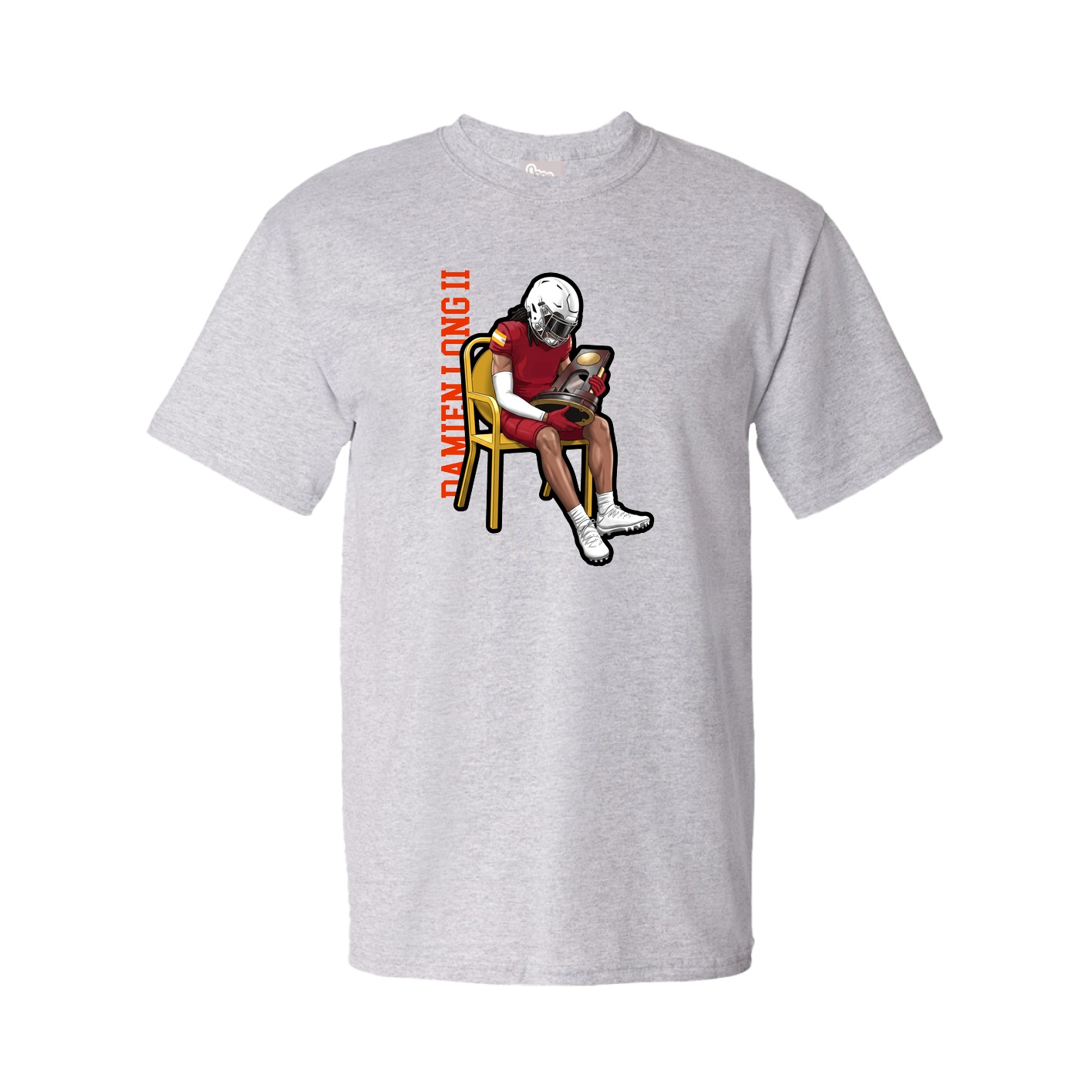 Youth Tee — Name Vertical in Grey