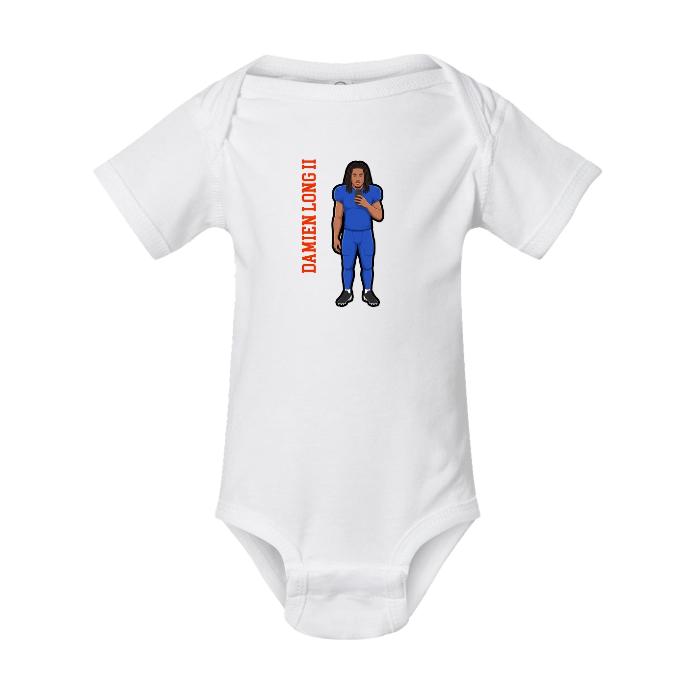 Baby Onesie — Name Vertical in White