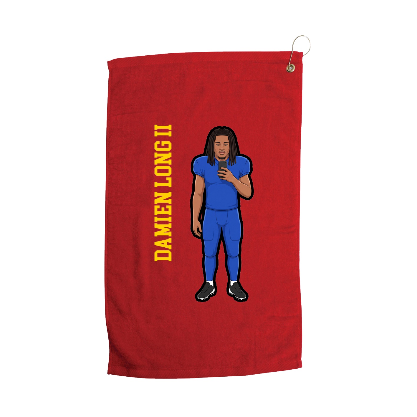 Golf Towel — Name Vertical in Red