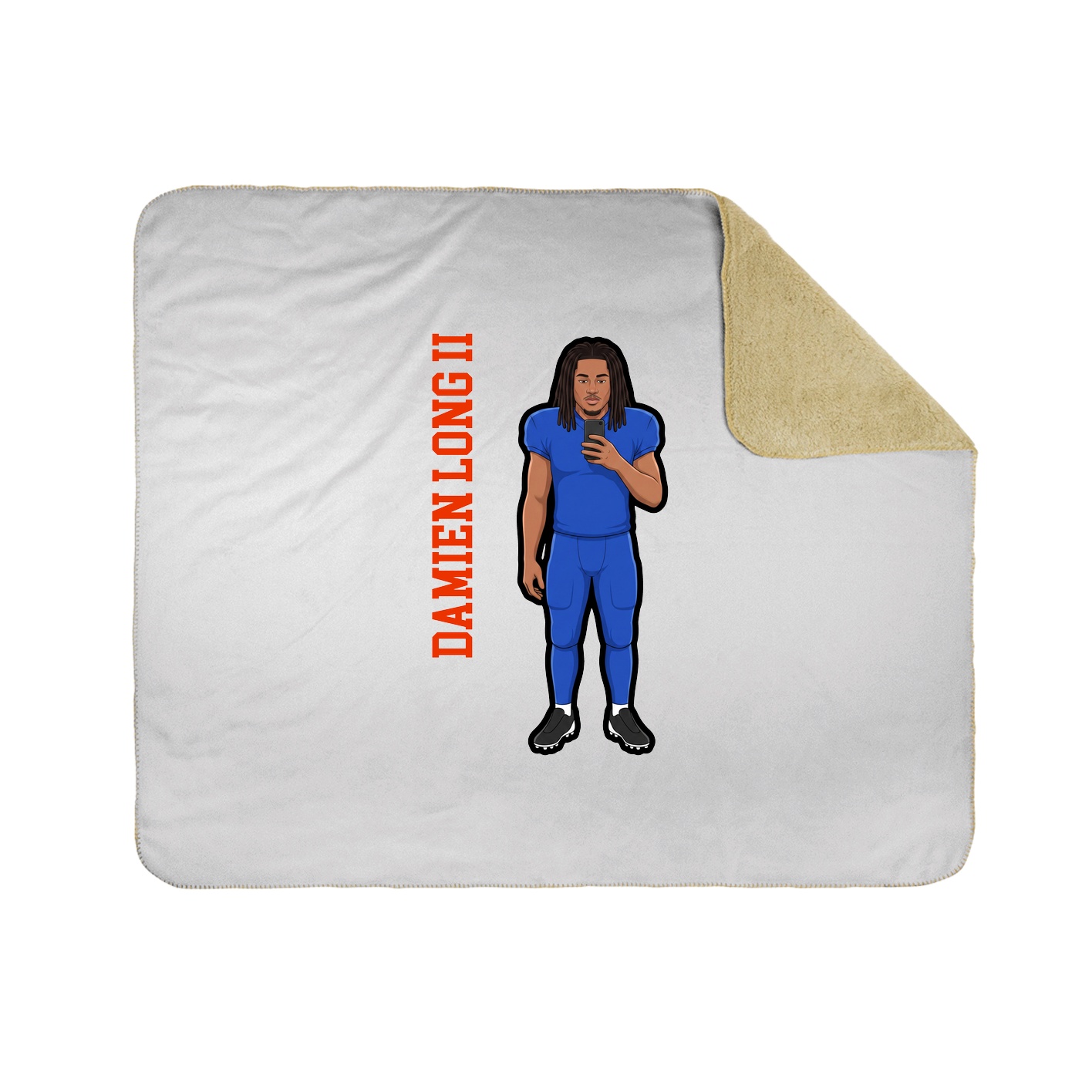 Throw Blanket — Name Vertical in White