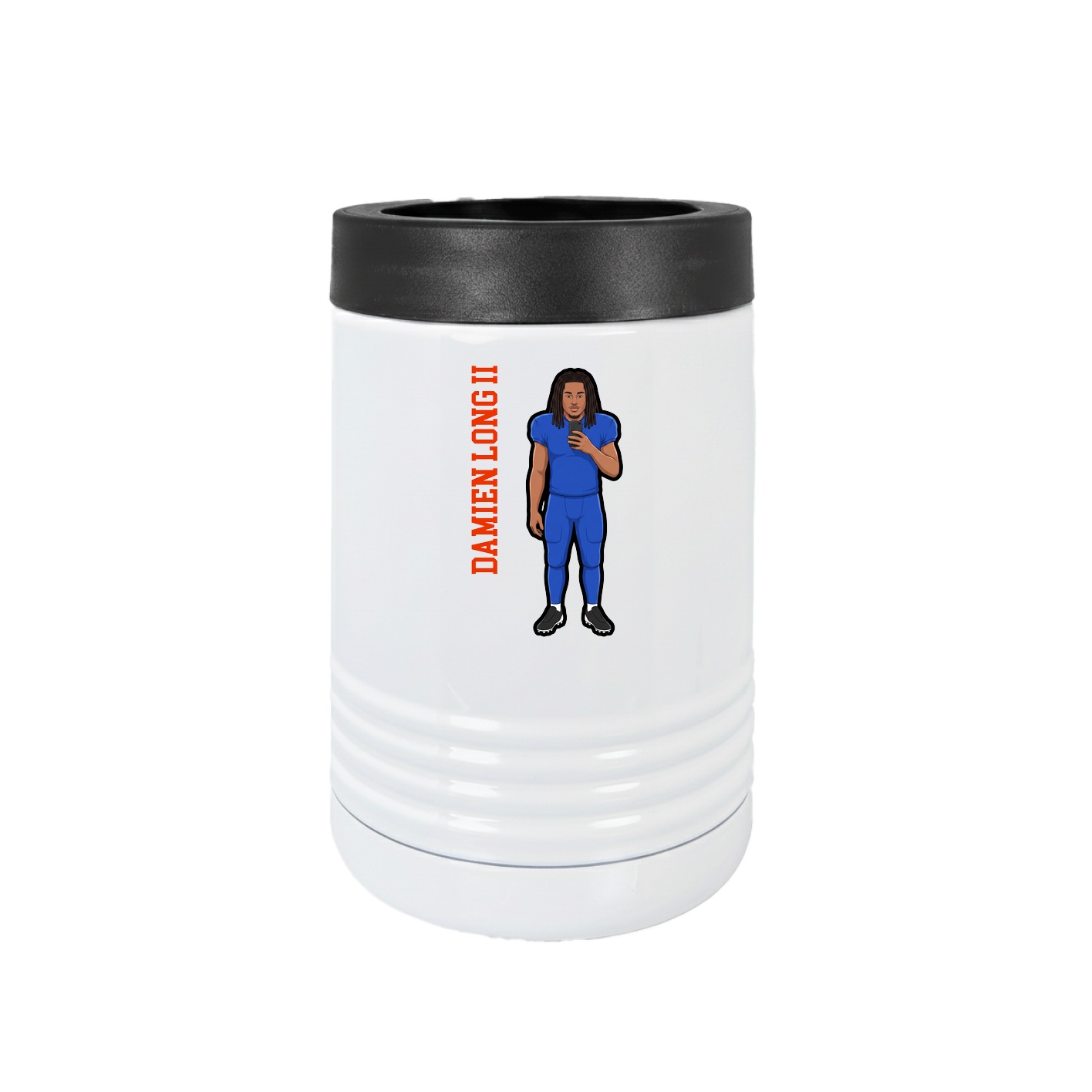 Beverage Holder — Name Vertical in White