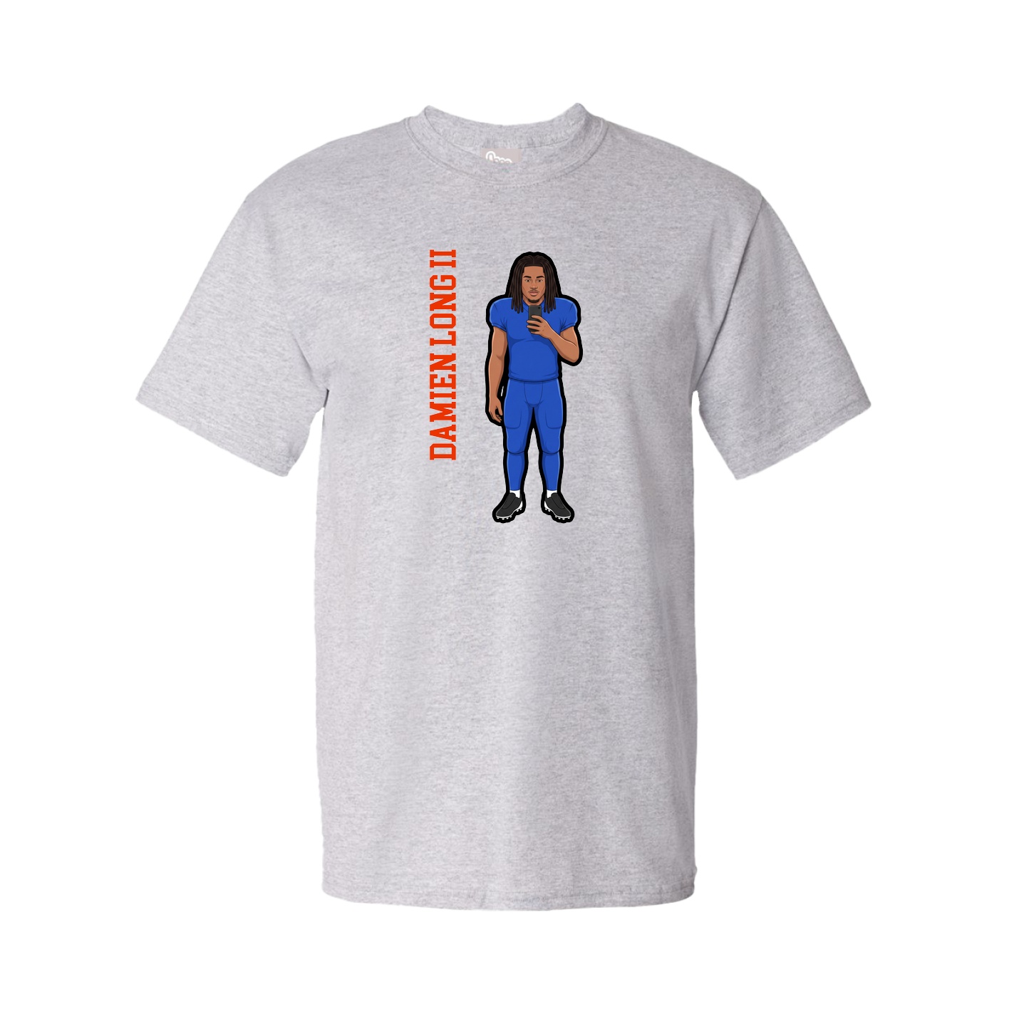 Tee — Name Vertical in Grey