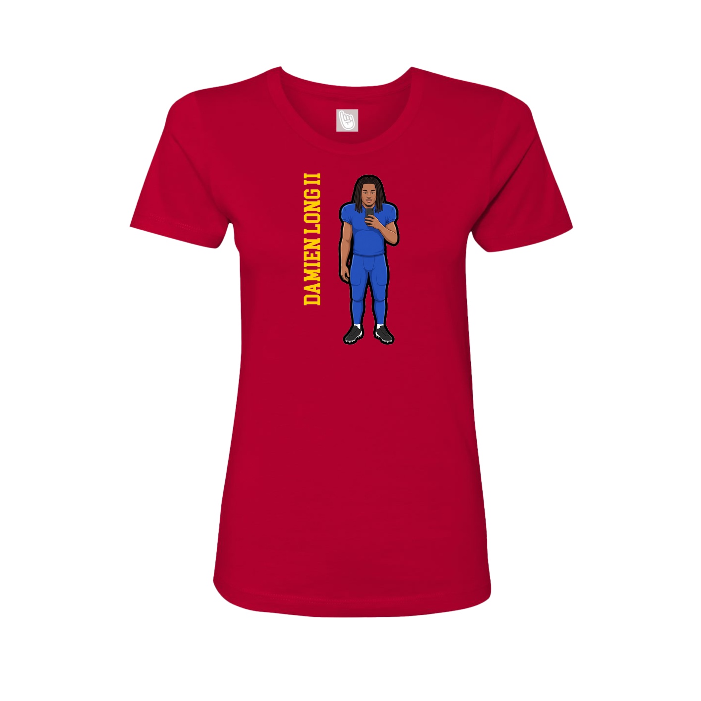 Womens Tee — Name Vertical in Red